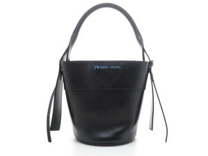 Prada bucket handbag black calfskin